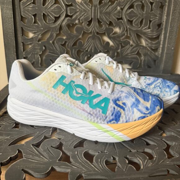 Hoka One One Rocket X White Multicolor Race Running Athletic Shoes Men's Size 13 - Picture 2 of 16